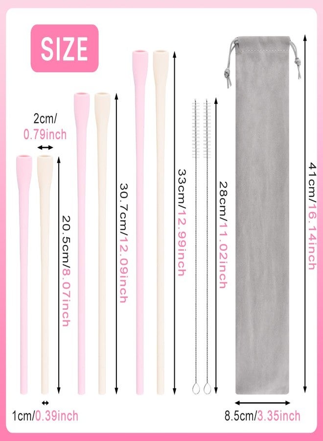 Loyanger 6PCS Silicone Anti-Wrinkle Straws for 20/30/40 oz Cups, Flexible Wrinkle Free Long Drinking Straws with Cleaner Brush, No Wrinkle Reusable Drinking Straw for Lip - Image 2